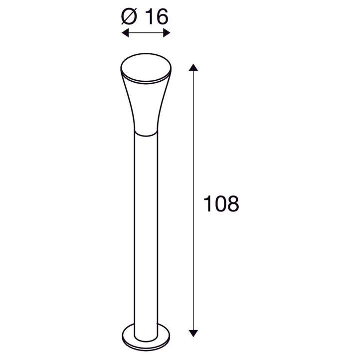 Alpa pullert 108 cm IP55-Utebelysning pullert-Slv-Antrasitt-slv-228925-Lightup.no