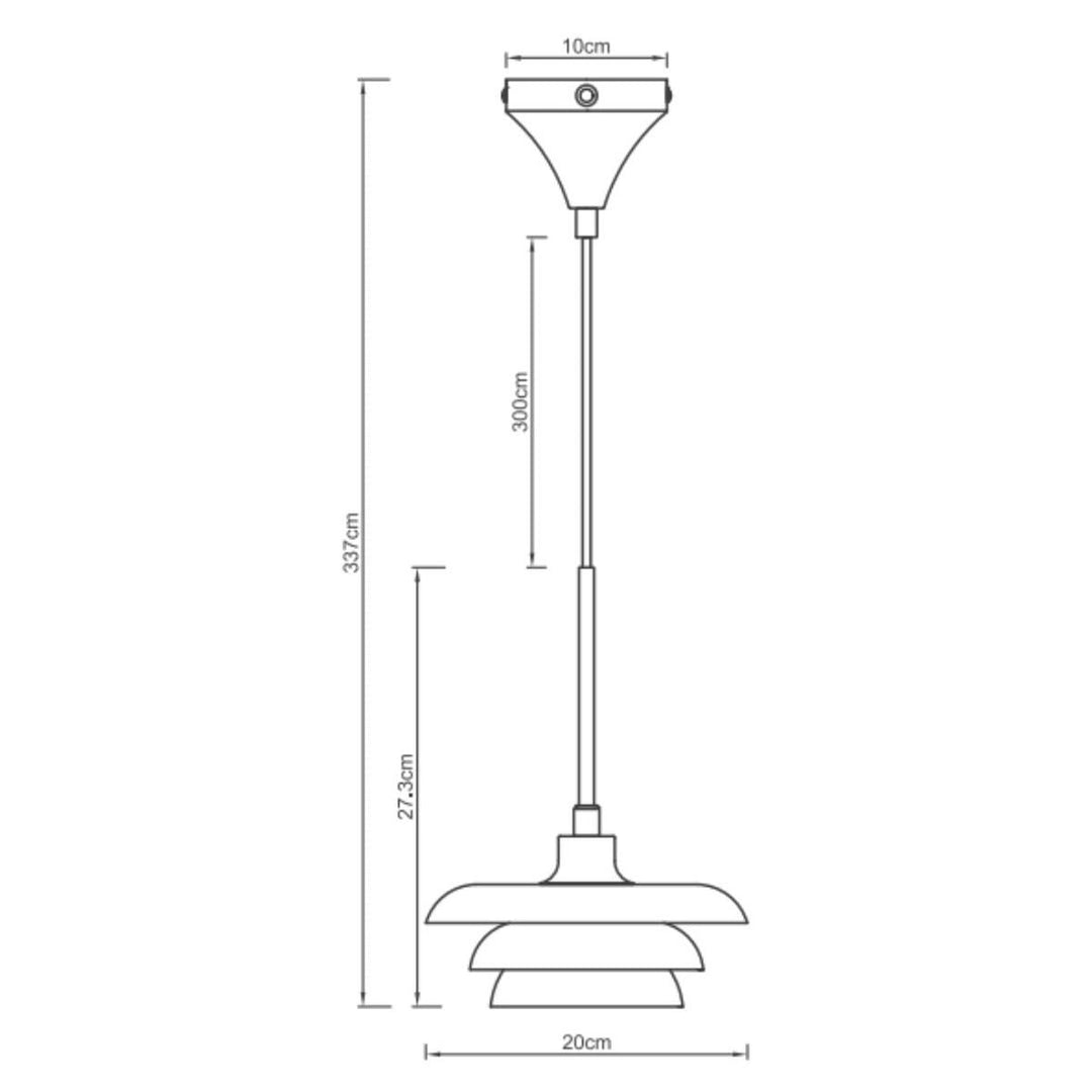 Ava pendel Ø20-Takpendler-Dyberg Larsen-Hvit/krom-DL-9462-Lightup.no