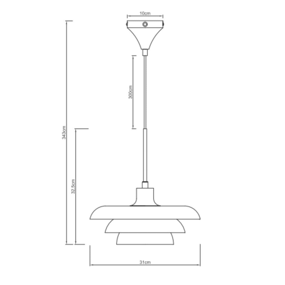 Ava takpendel Ø31-Takpendler-Dyberg Larsen-Hvit/krom-DL-9463-Lightup.no