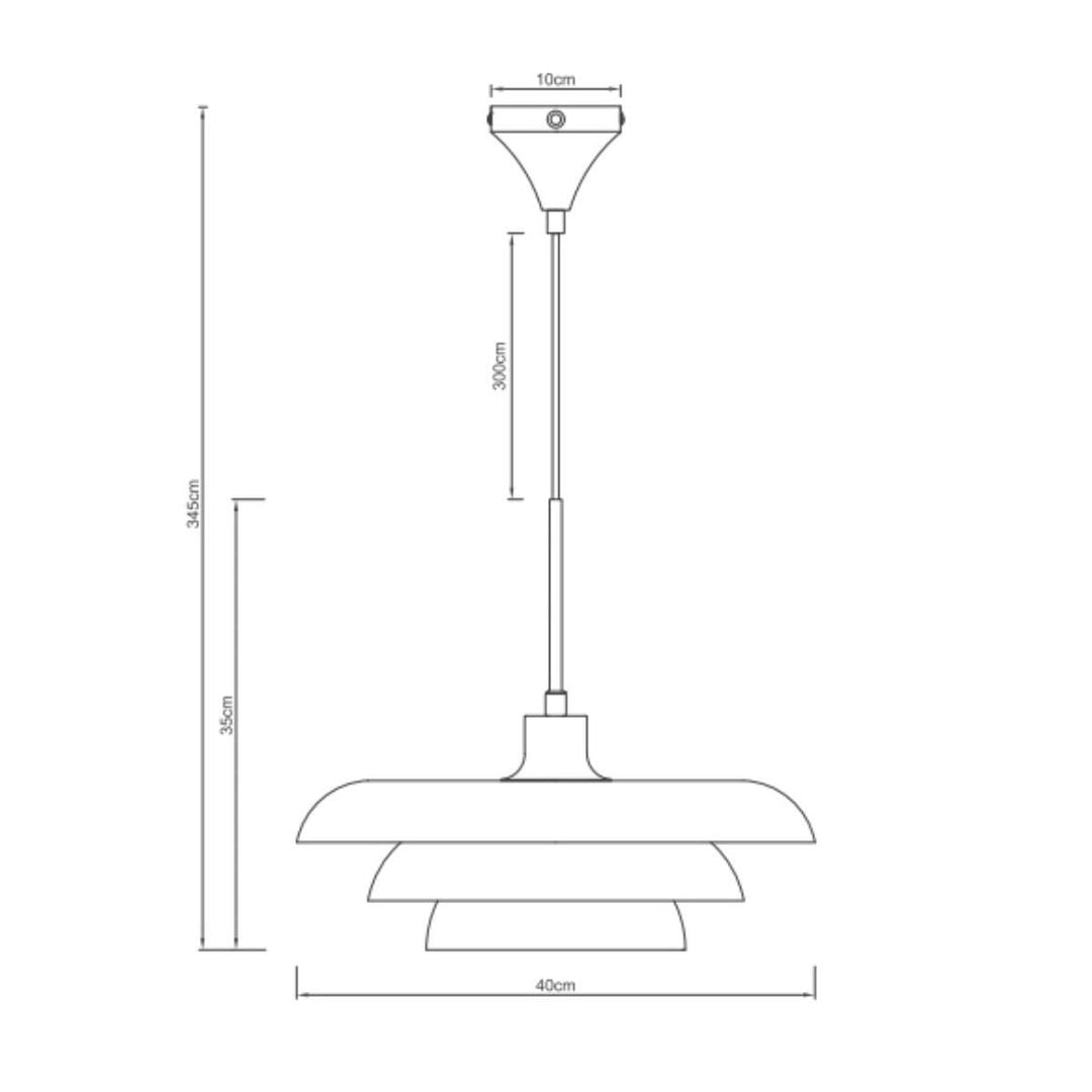 Ava takpendel Ø40-Takpendler-Dyberg Larsen-Hvit/krom-DL-9464-Lightup.no