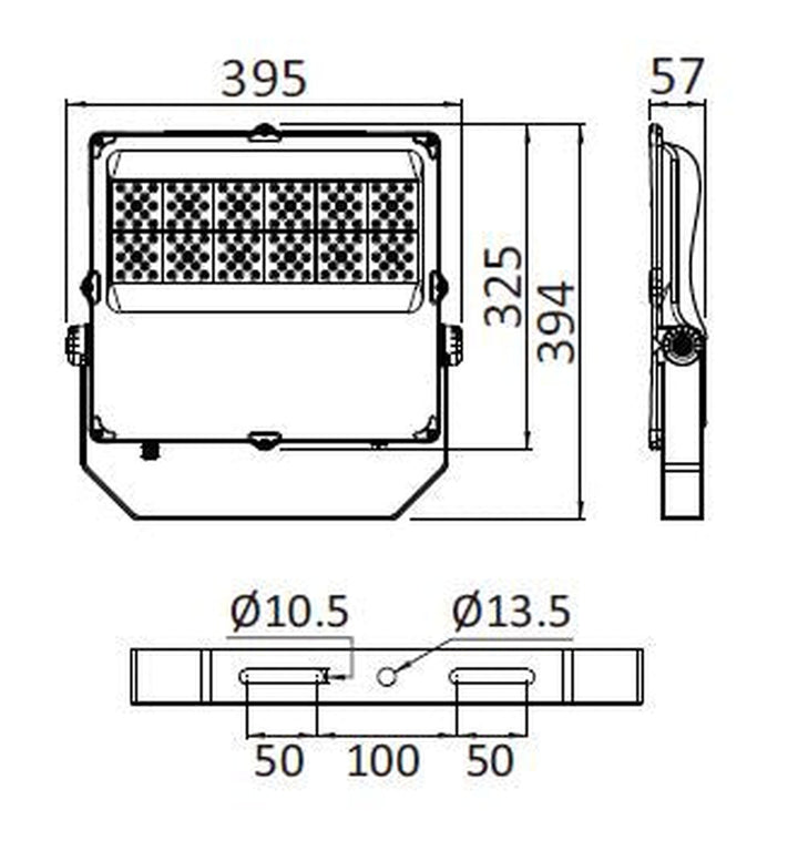 Avanti 150W lyskaster utendørs IP66 22500 Lumen 4000 Kelvin - Svart-Utebelysning lyskaster-NorDesign-Svart-571543095-Lightup.no