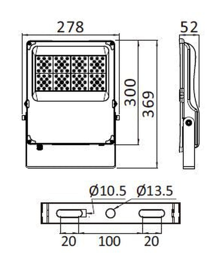 Avanti 80W lyskaster utendørs IP66 12000 Lumen 4000 Kelvin - Svart-Utebelysning lyskaster-NorDesign-Svart-570843095-Lightup.no