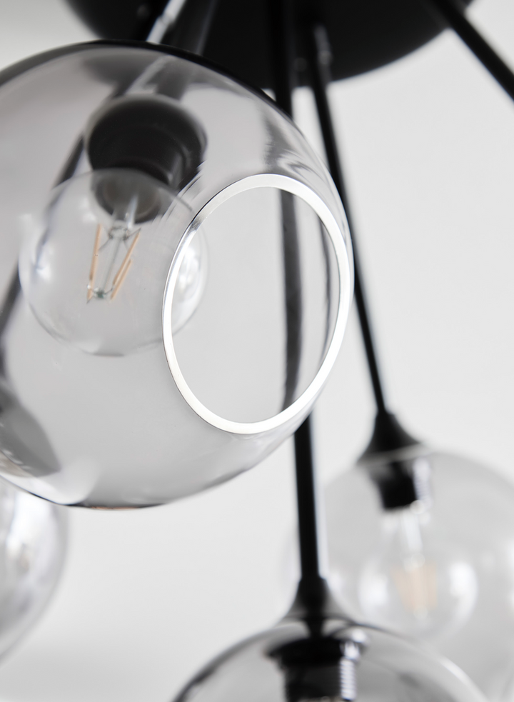 Ballroom Molecule taklampe - svart base/sotet glass-Takpendler-Design by Us-Svart / Sotet-Des__22728-Lightup.no