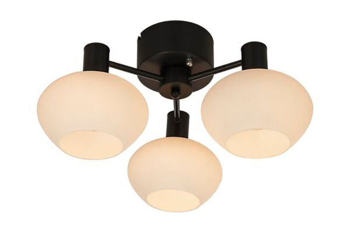 Bell taklampe 42 cm-Taklamper-Aneta Lighting-Svart / Opal-16100-15-01-Lightup.no