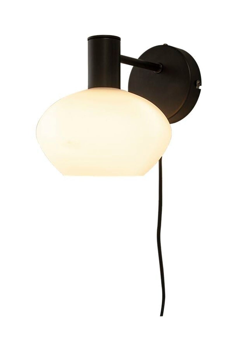 Bell vegglampe-Vegglamper-Aneta Lighting-Svart / Opal-10100-15-01-Lightup.no