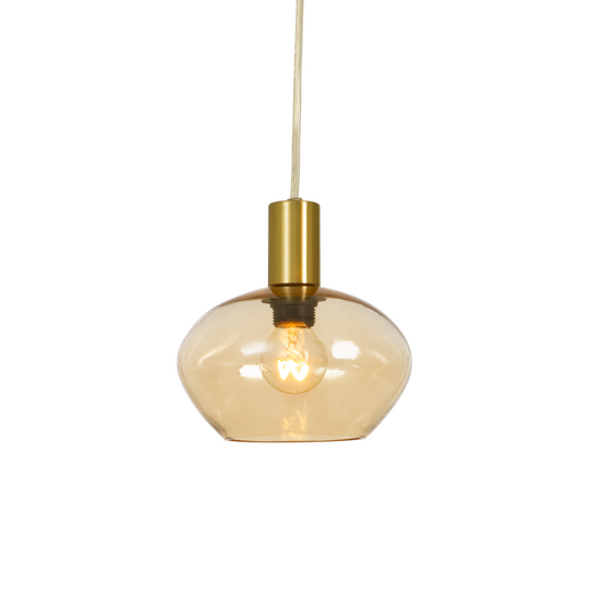 Bell vinduspendel 4 meter ledning m/stikkontakt-Takpendler-Aneta Lighting-Messing / Amber-15014-25-41-Lightup.no