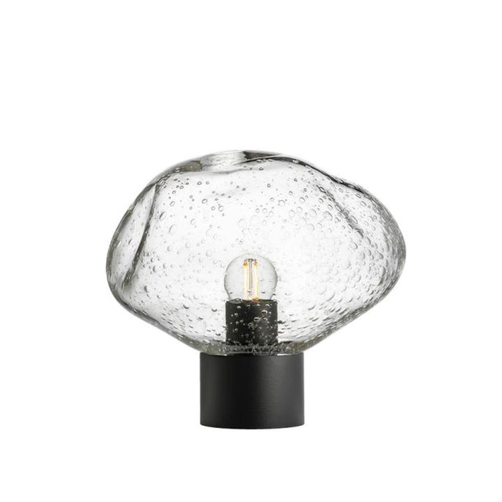 Crystal Stone bordlampe med svart base-Bordlamper-Hadeland Glassverk-Klar-Hak__250-CS-1001-12-T11BN-Lightup.no