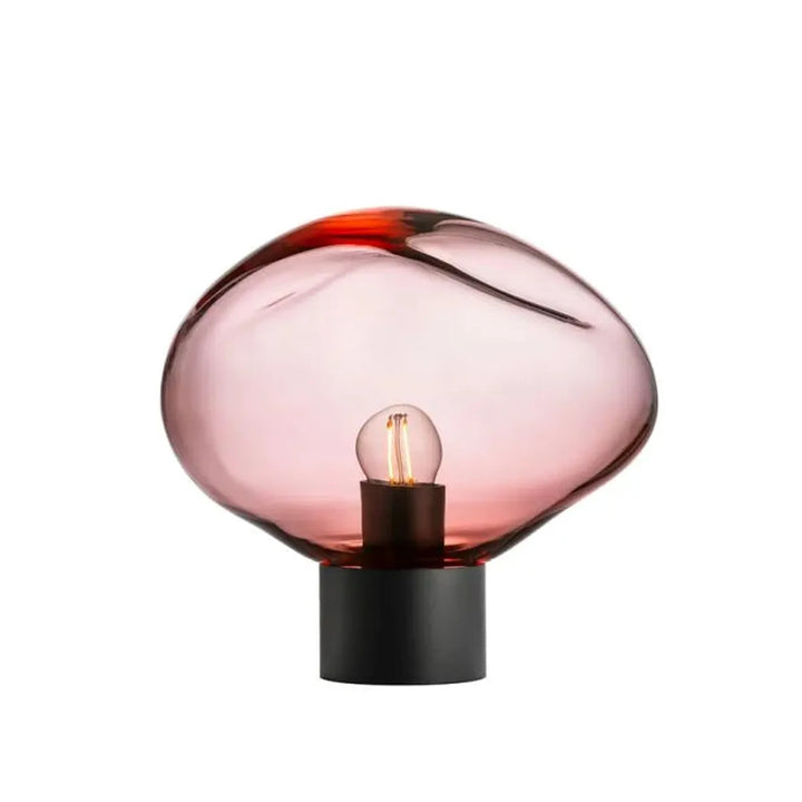 Crystal Stone bordlampe med svart base-Bordlamper-Hadeland Glassverk-Klar-Hak__250-CS-1001-12-T11BN-Lightup.no