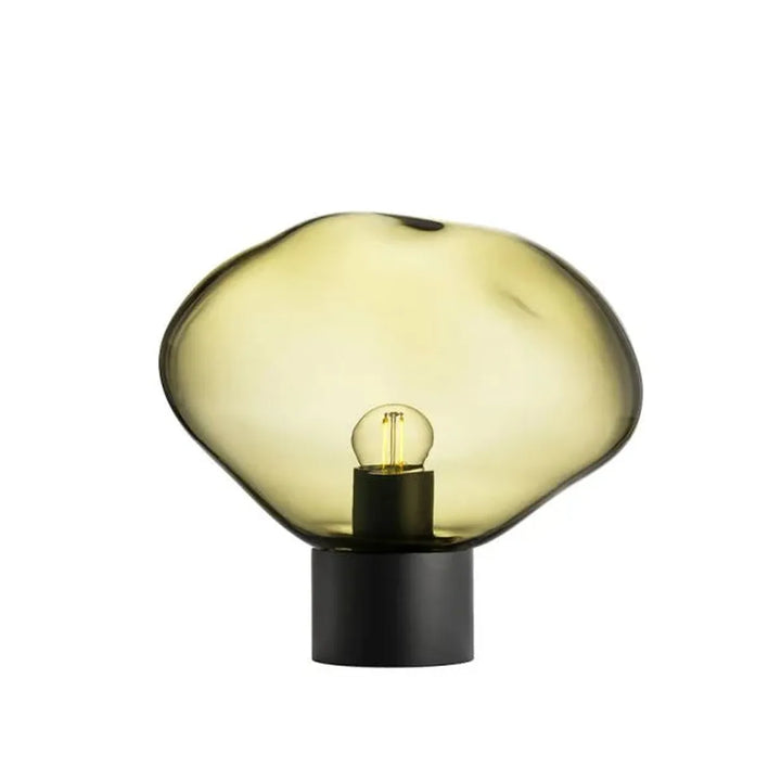 Crystal Stone bordlampe med svart base-Bordlamper-Hadeland Glassverk-Grønn-Hak__250-CS-1004-T11BNDL-Lightup.no