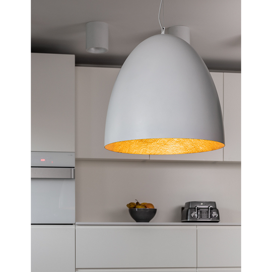 Egg takpendel large 55cm - Hvit/Gullfarget-Takpendler-Nowodvorski-Hvit / Gull-N-9023-Lightup.no