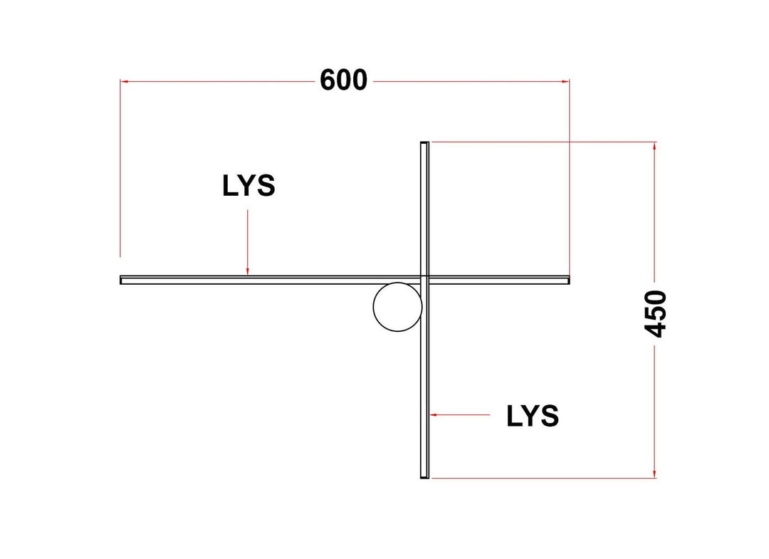 Eros Novata 600 10W 2700 Kelvin IP44 - Høyre modell-Baderomsbelysning vegglamper-NorDesign-Svart-369116015-Lightup.no