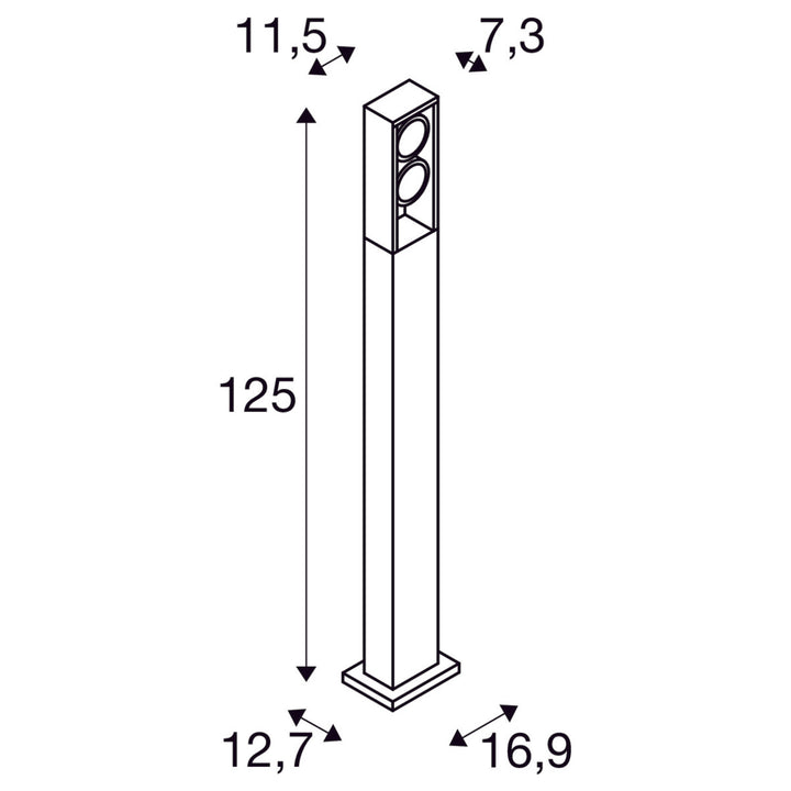 Eskina pullert 125 cm IP65 27W 3000/4000 Kelvin-Utebelysning pullert-Slv-Antrasitt-slv-1005439-Lightup.no