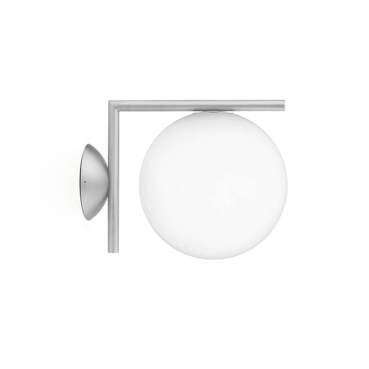 Flos IC w1 utendørs vegglampe - stål-Utebelysning vegg veggskjold-Flos-Stål / Opal-Fls__F012H00C005-Lightup.no