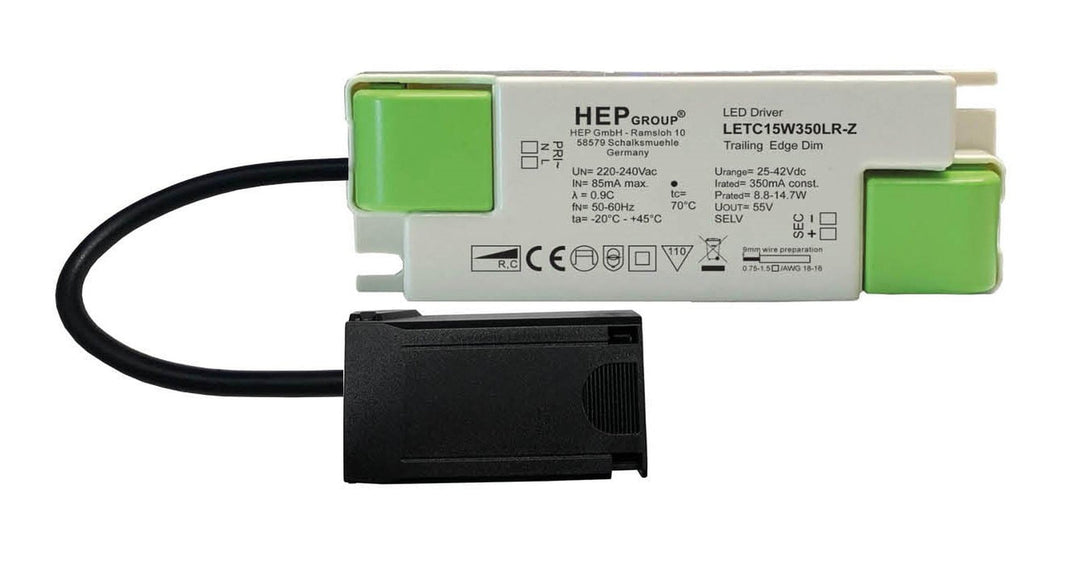 HEP LED driver 15W/350mA - Dimbar-Elektro tilbehør lamper-NorDesign-Hvit-301035015-Lightup.no