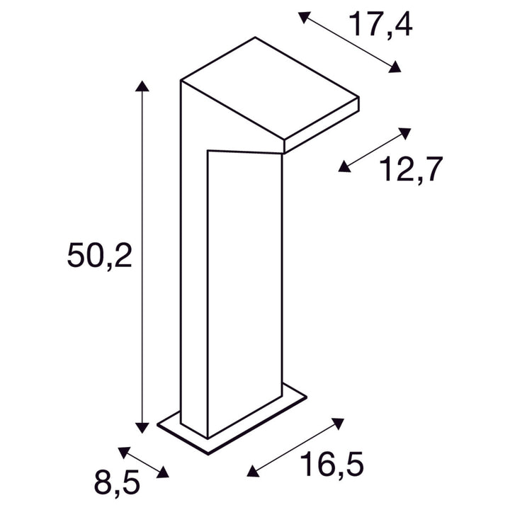 Iperi pullert 50 cm IP44 4,5W 4000 Kelvin-Utebelysning pullert-Slv-Antrasitt-slv-231305-Lightup.no