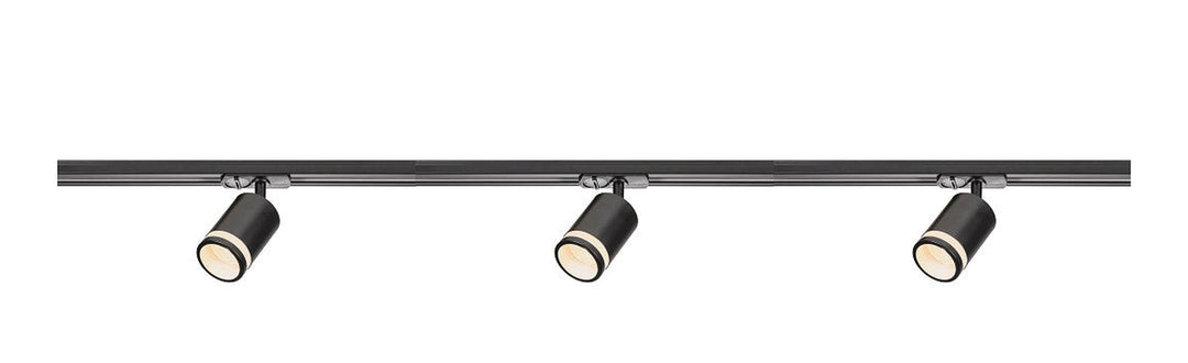 Link Rondie 1 meter spottskinne med 3 spotter-Link spotskinne-Nordlux-Svart-79079903+2110639903-Lightup.no