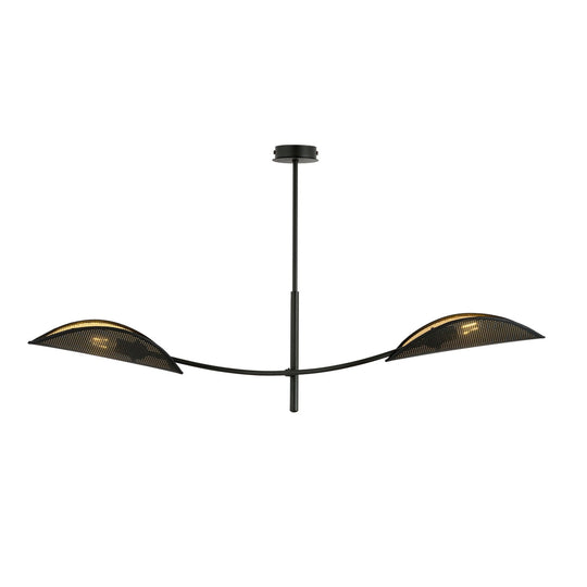 Lotus taklampe 2-lys - Svart/Gullfarget-Takpendler-Emibig-Svart / Gull-1106/2-Lightup.no