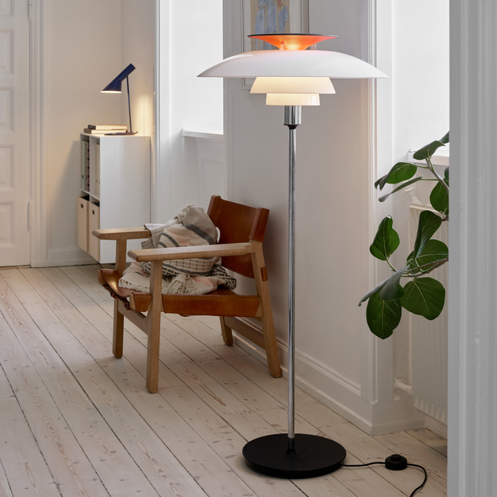 Louis Poulsen PH 80 gulvlampe-Gulvlamper-Louis Poulsen-Hvit / Opal / Krom-LP__5744610816-Lightup.no