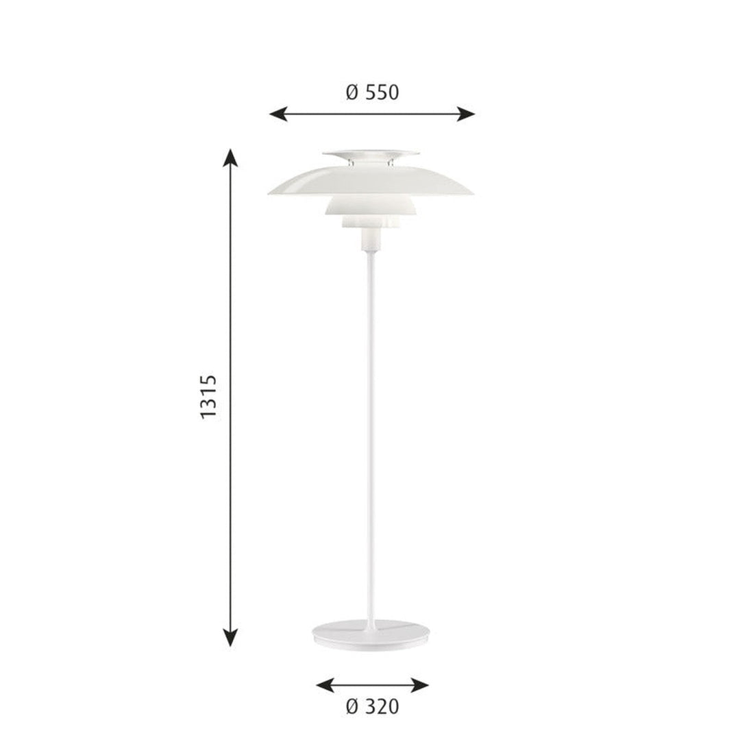 Louis Poulsen PH 80 gulvlampe-Gulvlamper-Louis Poulsen-Hvit / Opal / Krom-LP__5744610816-Lightup.no