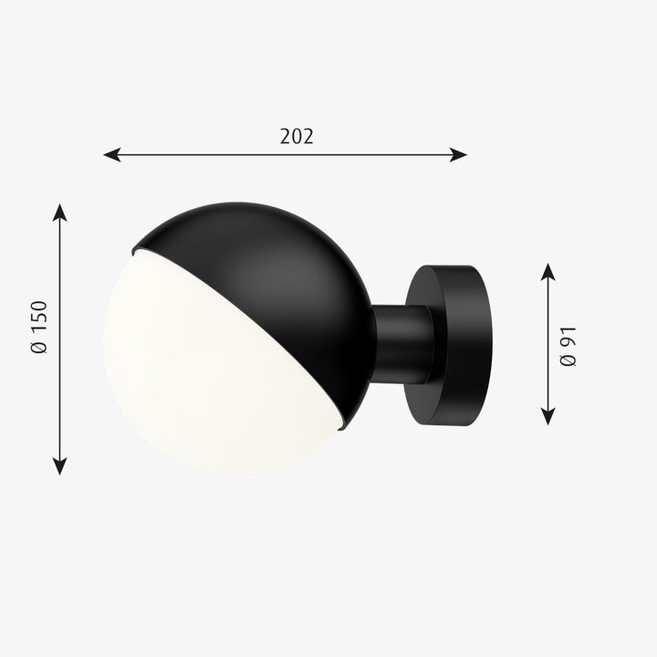 Louis Poulsen VL Studio Vegglampe u/ledning-Vegglamper-Louis Poulsen-Svart / Opal-LP__5743147092-Lightup.no