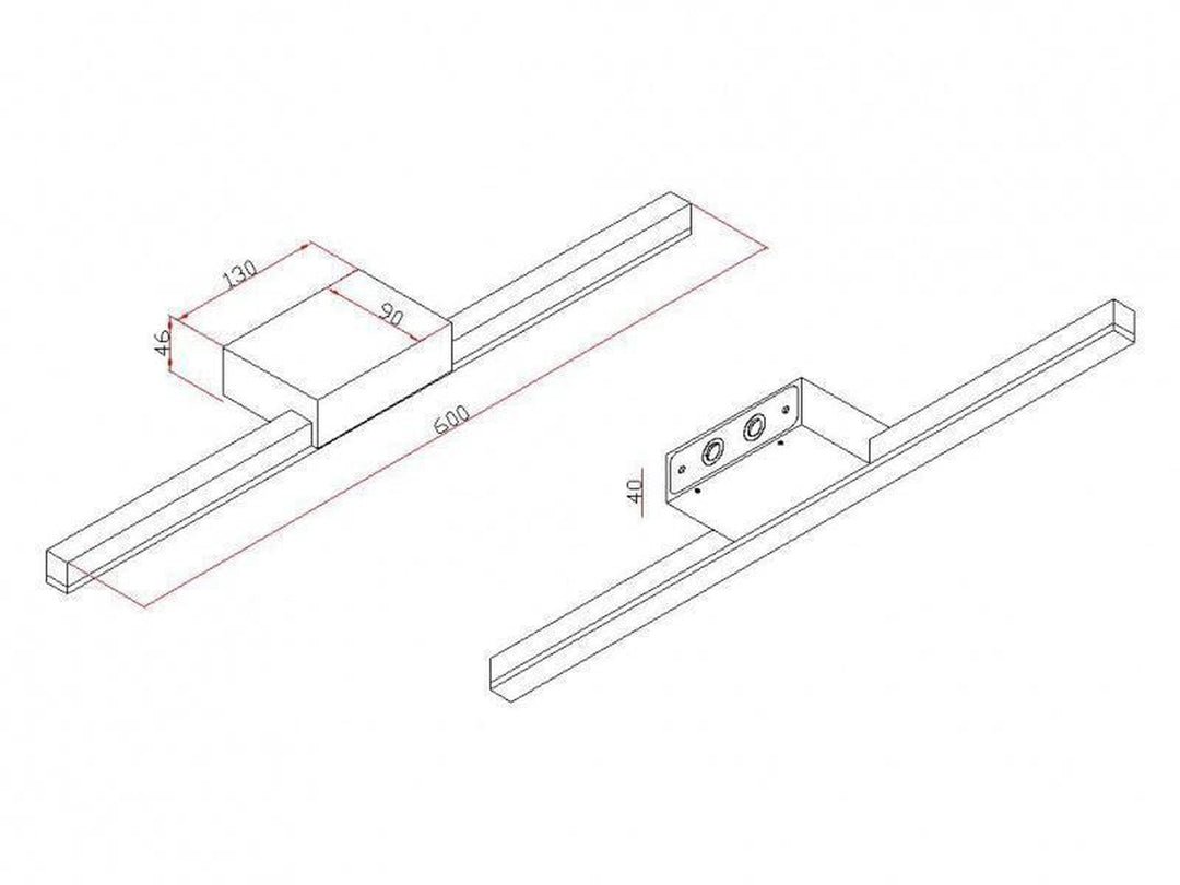 Misty Duo 60 LED baderomslampe, Svart-Baderomsbelysning vegglamper-NorDesign-Svart-366586005v3-Lightup.no