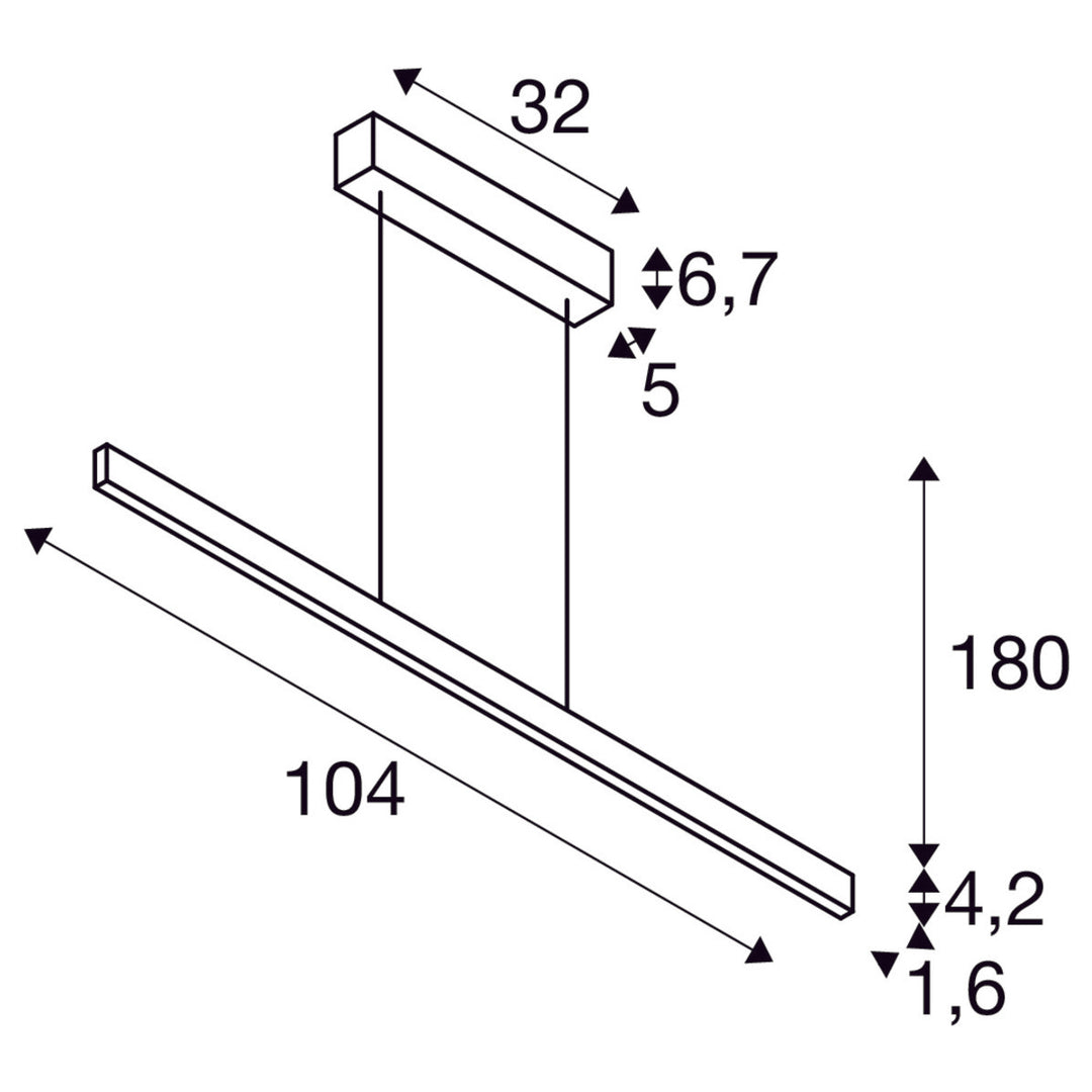 One linear 100 cm takpendel opp/ned lys 24W 2700/3000 Kelvin - Dimbar-Takpendler-Slv-Svart-slv-1006185-Lightup.no