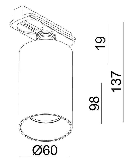 Oz spotskinne 4 spotter 2 meter - Pure white/Svart-Spotskinner 230V-NorDesign-Pure White / Svart-134490406-Lightup.no