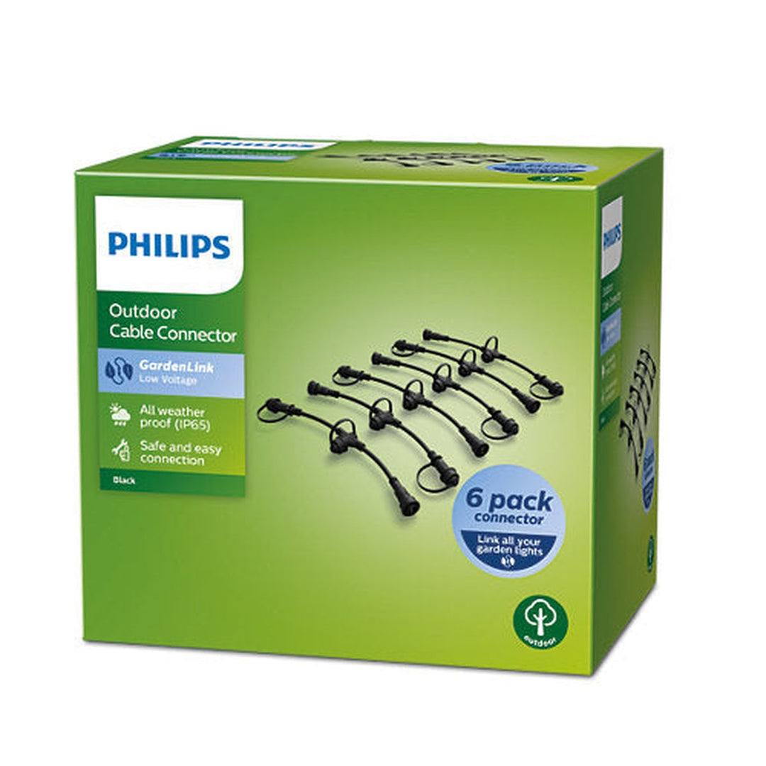 Philips Gardenlink Connector 6-pakning - Svart - 12Volt-Elektro Kabel-Philips-Svart-929003260801-Lightup.no