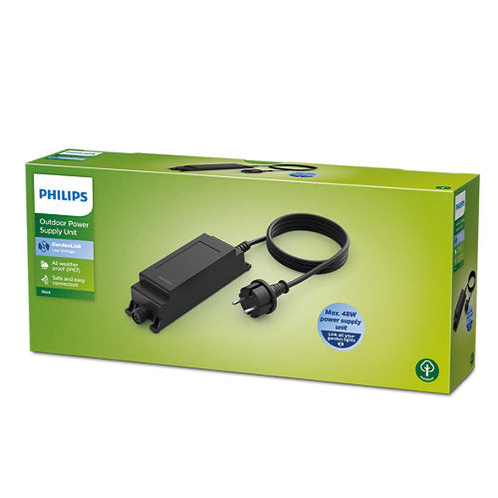 Philips Gardenlink ekstra strømforsyning 48W IP67 - Svart - 12Volt-12v trafo-Philips-Svart-929003260701-Lightup.no