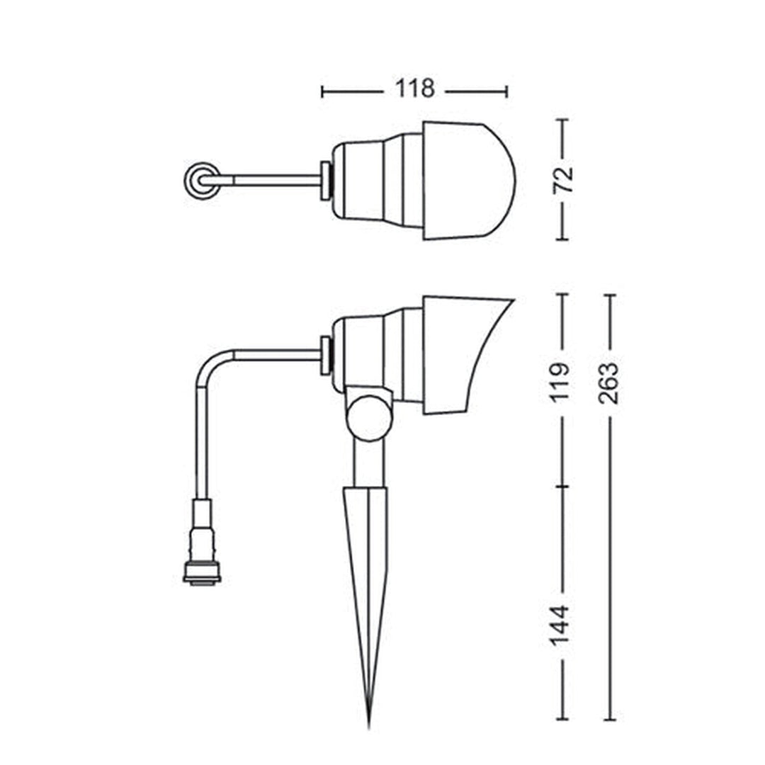 Philips Gardenlink uplight 2700K 6W IP44 3-pakning - Svart - 12Volt-Utebelysning uplight-Philips-Svart-929003262001-Lightup.no