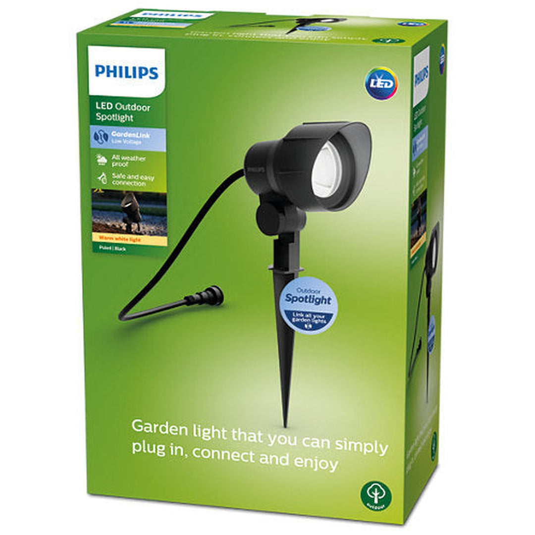 Philips Gardenlink uplight 2700K 6W IP44 ekstra enhet - Svart - 12Volt-Utebelysning uplight-Philips-Svart-929003261301-Lightup.no