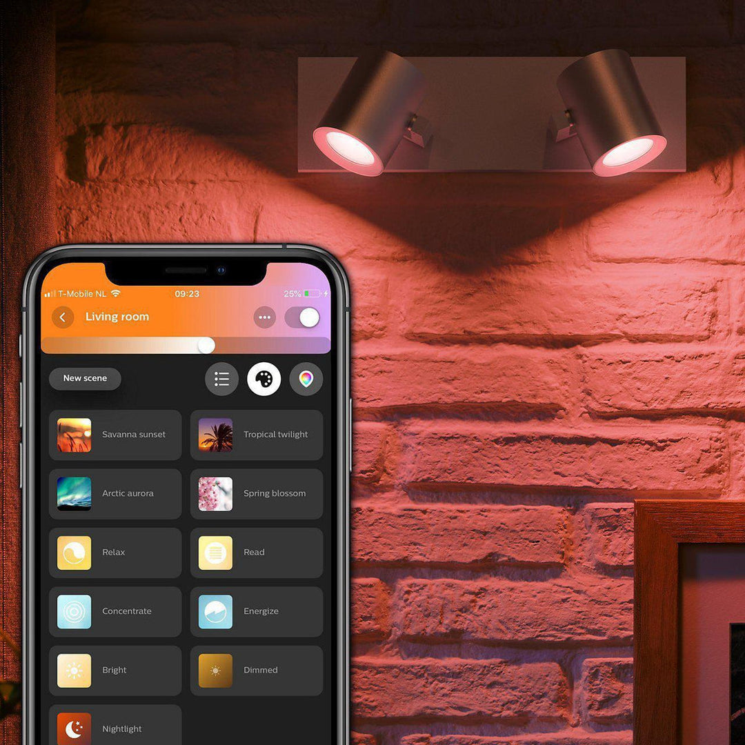 Philips Hue Argenta dobbel spotlight white and colore ambiance-Taklamper-Philips Hue-Aluminium-915005762401-Lightup.no