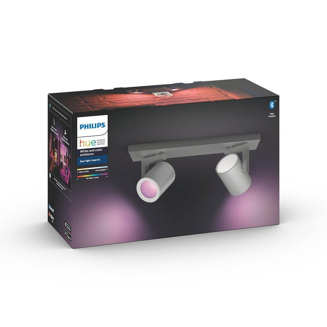 Philips Hue Argenta dobbel spotlight white and colore ambiance-Taklamper-Philips Hue-Aluminium-915005762401-Lightup.no