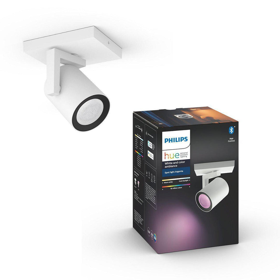 Philips Hue Argenta enkel spotlight white and colore ambiance-Taklamper-Philips Hue-Hvit-915005761901-Lightup.no