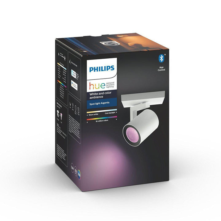 Philips Hue Argenta enkel spotlight white and colore ambiance-Taklamper-Philips Hue-Hvit-915005761901-Lightup.no