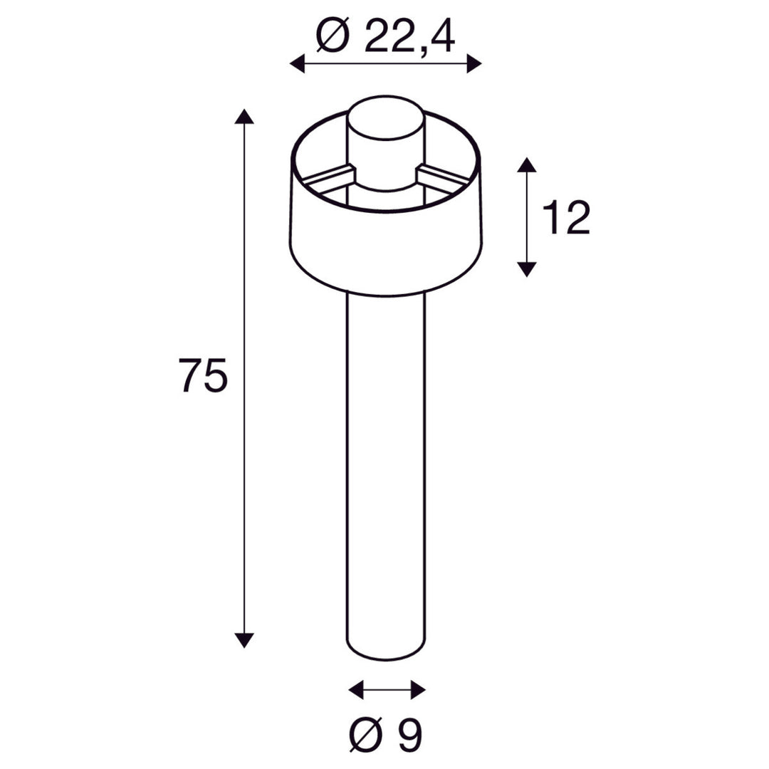 Photoni pullert 75 cm IP65-Utebelysning pullert-Slv-Svart-slv-1008193-Lightup.no