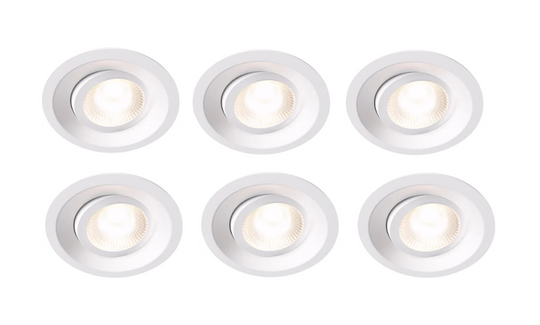 Plejd smart tilt lavtbyggende downlight 2200-4000K IP44 8W RA90 - 6 pakning-Downlight lavtbyggende-Plejd-Hvit-3202564*-Lightup.no