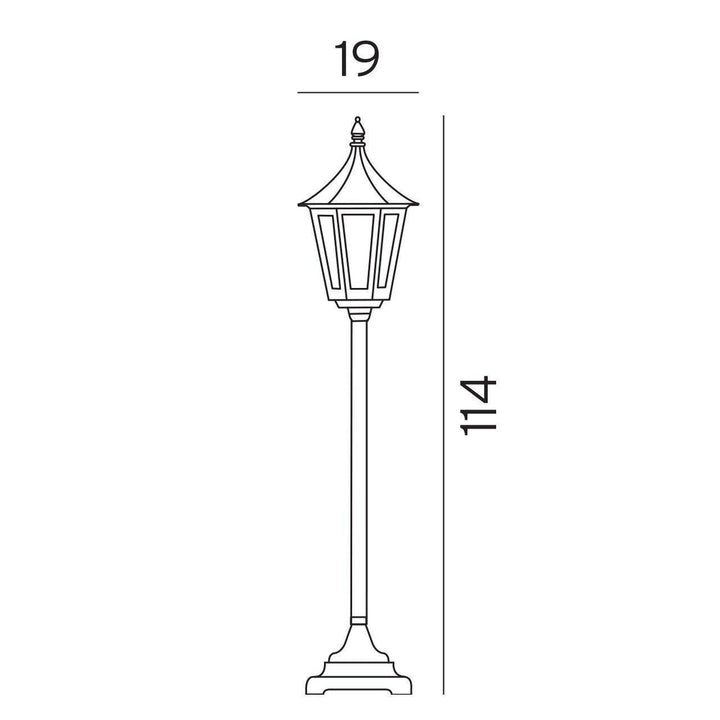 Rimini blomsterstolpe 404-Utebelysning stolpe-Norlys-Svart-3101735-Lightup.no