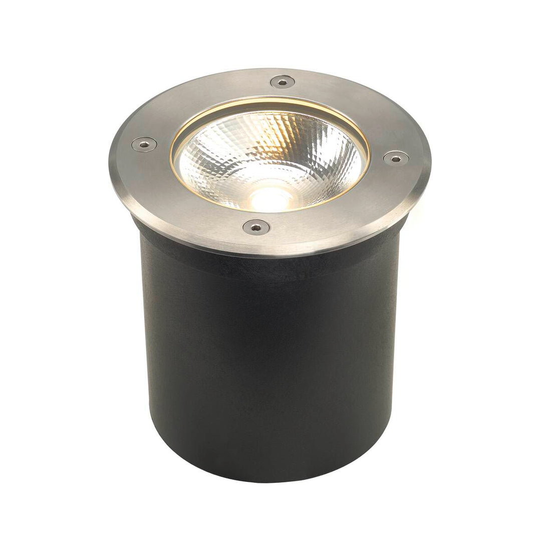 Rocci 125 rund nedfellbar uplight 6W 3000 Kelvin IP67-Utebelysning uplight-Slv-Rustfritt stål-slv-227600-Lightup.no