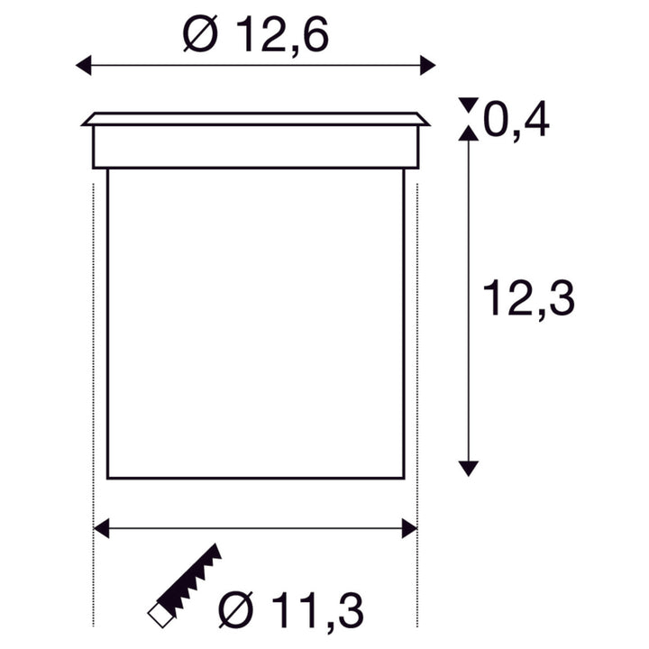 Rocci 125 rund nedfellbar uplight 6W 3000 Kelvin IP67-Utebelysning uplight-Slv-Rustfritt stål-slv-227600-Lightup.no