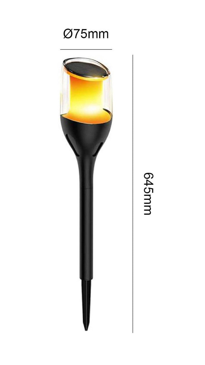 Solar Flame hagebelysning 1W 1600K IP65 - Solcelle-Utebelysning Hagebelysning-NorDesign-Svart-401321206-Lightup.no