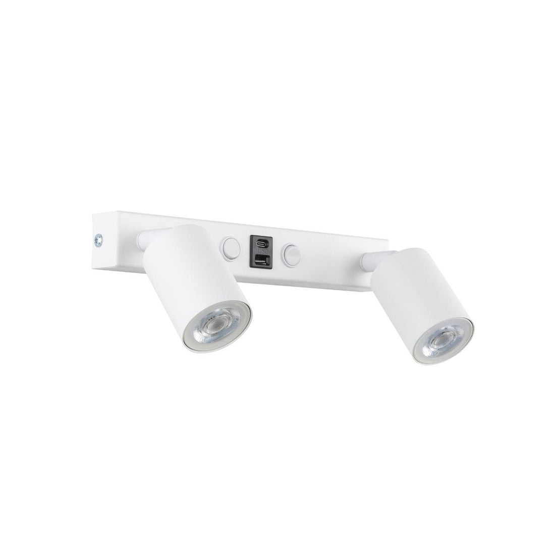 Top vegglampe med USB-Vegglamper-TK Lighting-Hvit-TK-10276-Lightup.no