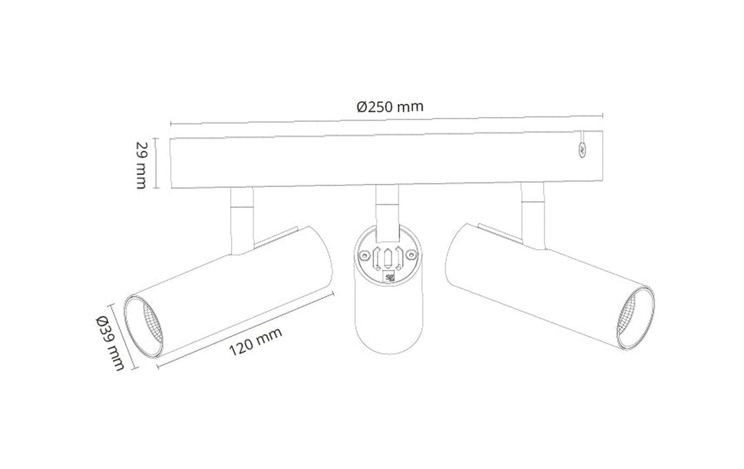 Tube Micro Trio taklampe 3000K dimbar-Taklamper-Sg Armaturen As-Svart-3200315-Lightup.no