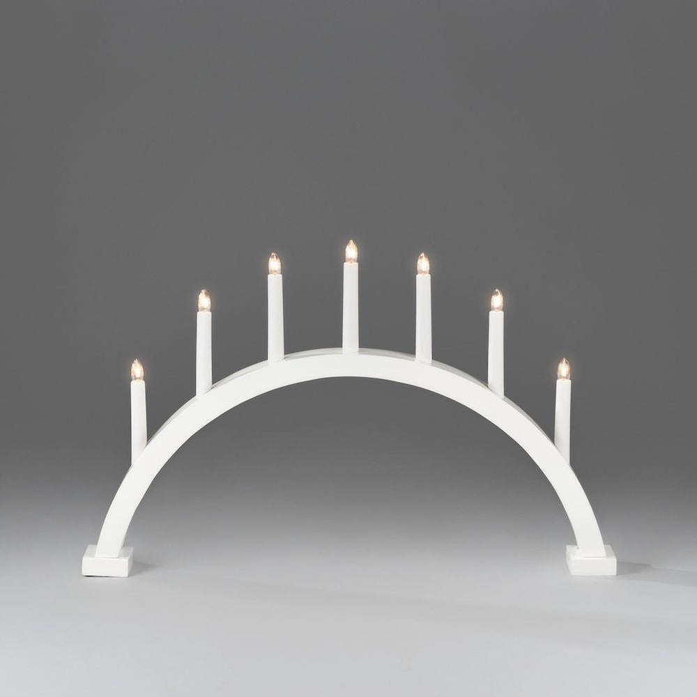 Adventsstake 7 armet buet - Hvit-Julebelysning adventsstake-Konstsmide-Hvit-2272-205-Lightup.no