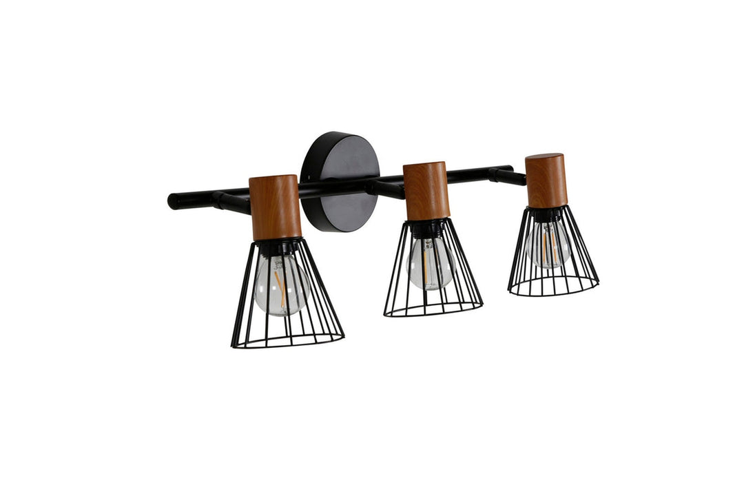 Atticus tak-/vegglampe 3 lys - Svart/Trefarget-Vegglamper-Venture Home-15515-888-Lightup.no