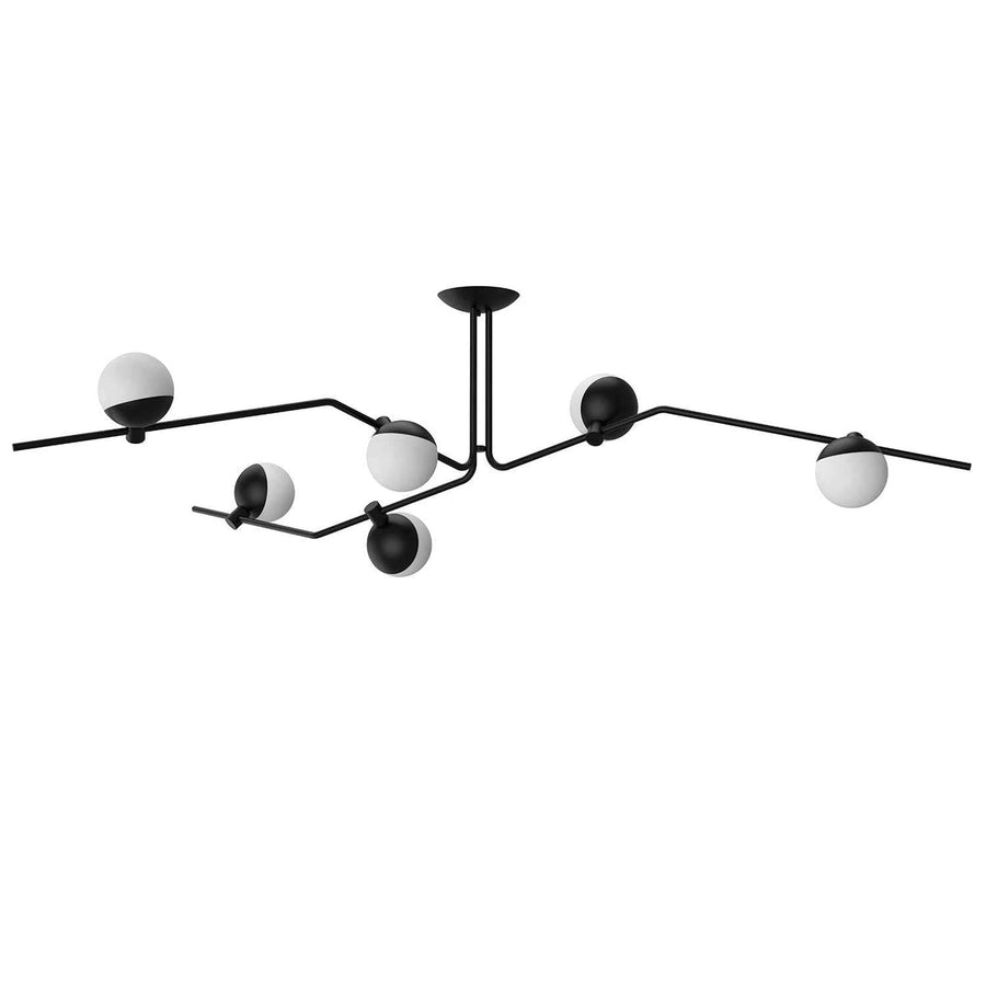 Baluna taklampe 6 lys - Svart/Opal-Taklamper-Grupa-Svart / Opal-LF-BA-CH6-Lightup.no