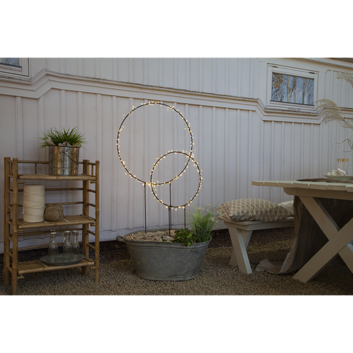 Barlum ring utendørsdekorasjon 120 cm 120 LED varmhvit IP44 - Svart-Utebelysning Hagebelysning-Star Trading-Svart-475-18-Lightup.no