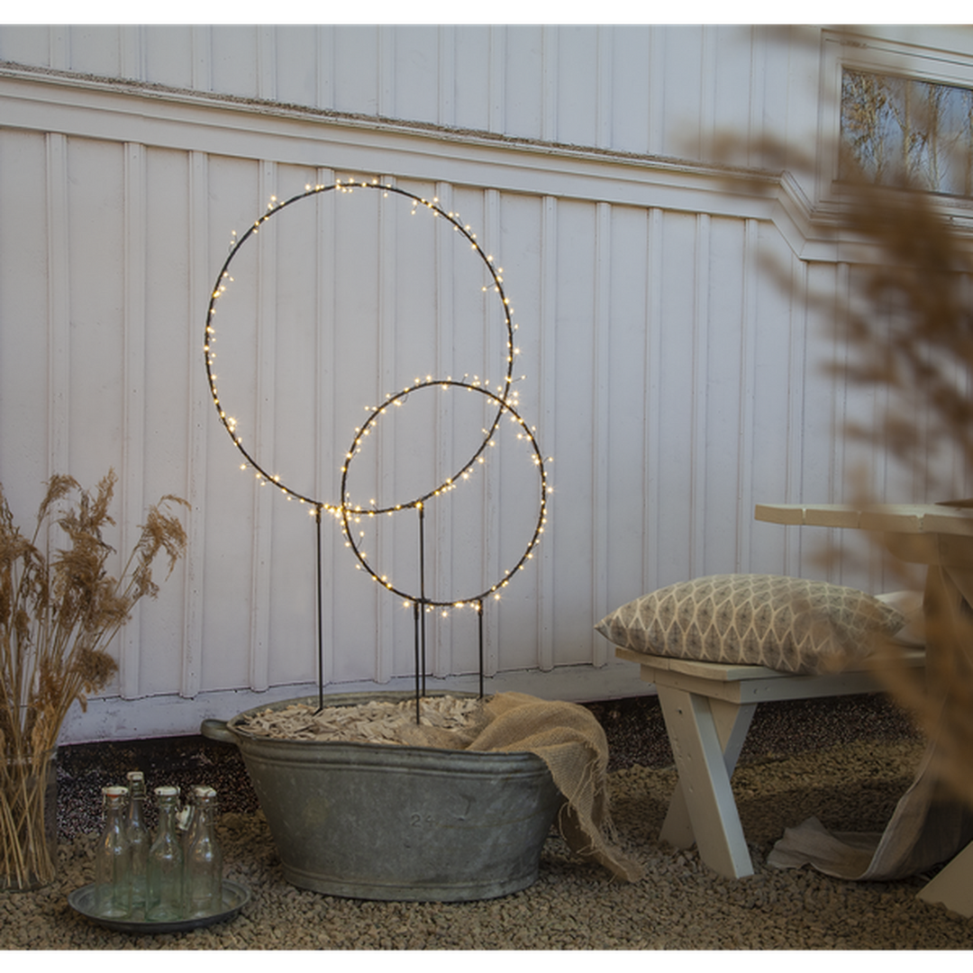 Barlum ring utendørsdekorasjon 120 cm 120 LED varmhvit IP44 - Svart-Utebelysning Hagebelysning-Star Trading-Svart-475-18-Lightup.no