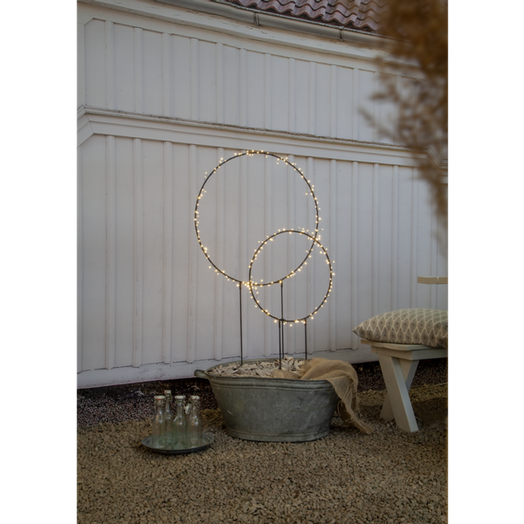 Barlum ring utendørsdekorasjon 120 cm 120 LED varmhvit IP44 - Svart-Utebelysning Hagebelysning-Star Trading-Svart-475-18-Lightup.no