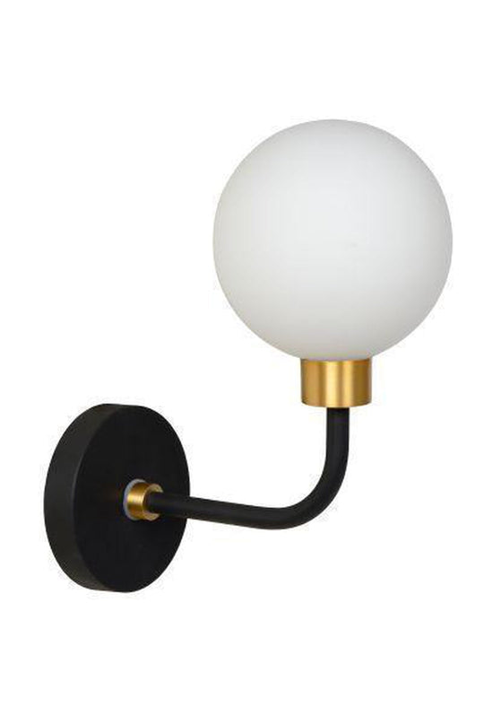 Berend vegglampe IP44 - Svart/Opal-Vegglamper-Lucide-Svart / Opal-LC30265/01/30-Lightup.no